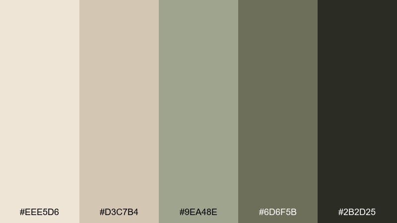 sage chalk bone color palette with hex codes