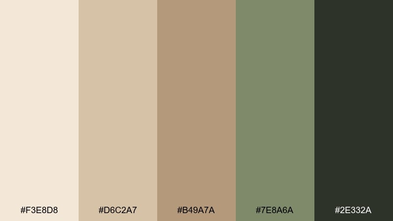 sage dune color palette with hex codes