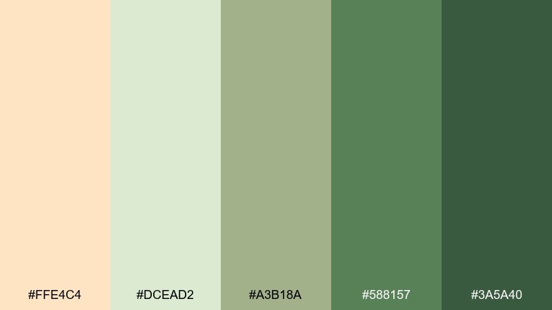 sage kitchen calm color palette with hex codes