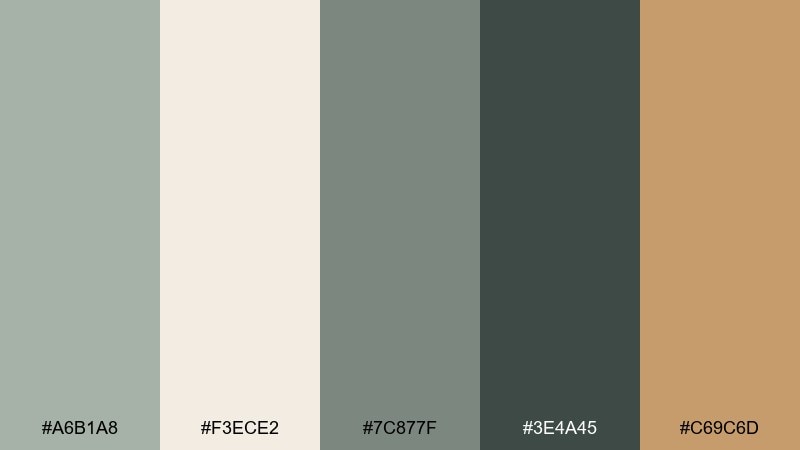 sage latte packaging color palette with hex codes