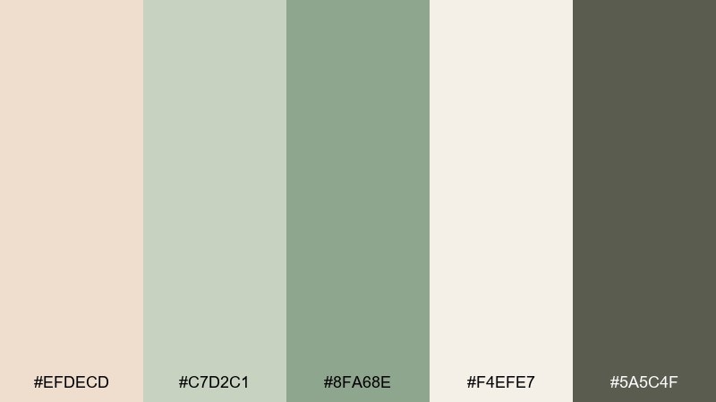 sage linen color palette with hex codes