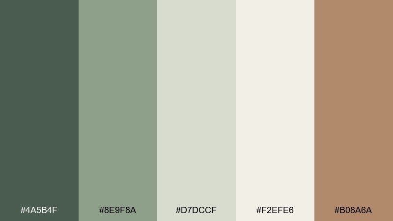sage linen botanical color palette with hex codes