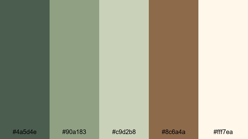 sage linen color palette with hex codes