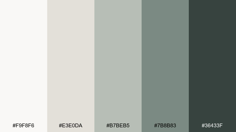 sage marble succulent color palette with hex codes