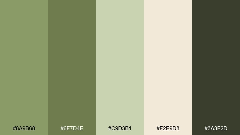 sage meadow earth color palette with hex codes