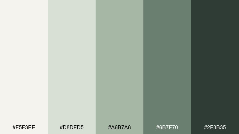sage sauna scandinavian color palette with hex codes