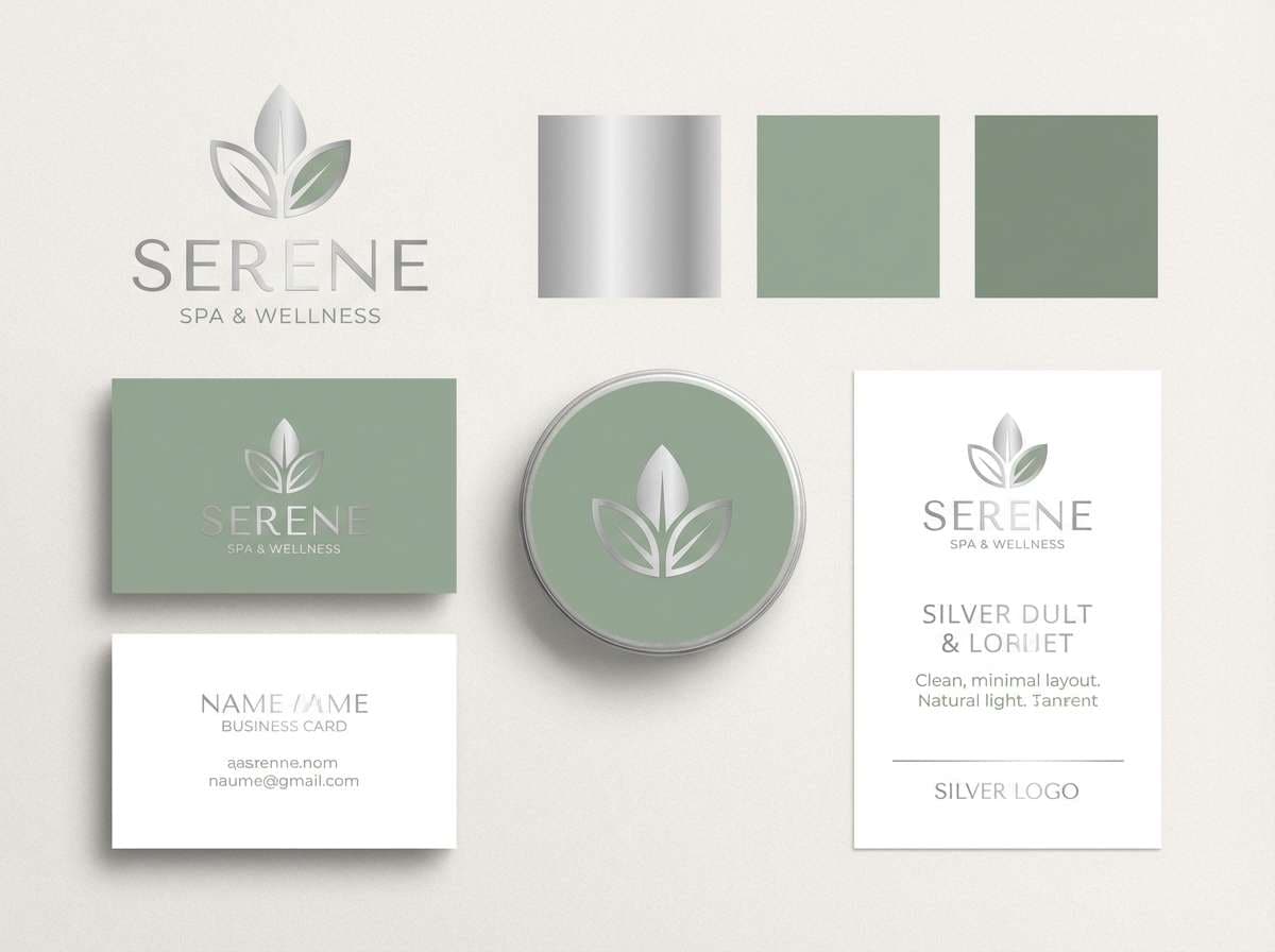 sage silver branding set