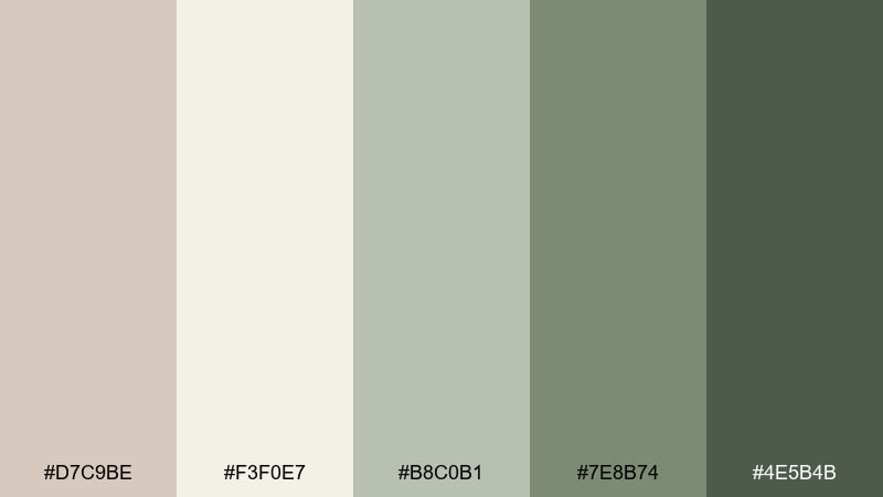 sage taupe color palette with hex codes