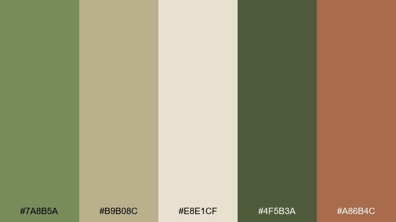 sagebrush meadow rustic color palette with hex codes