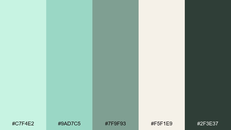 sagey office mint green color palette with hex codes