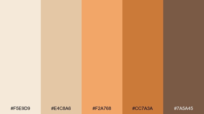 sahara morning beige orange color palette with hex codes