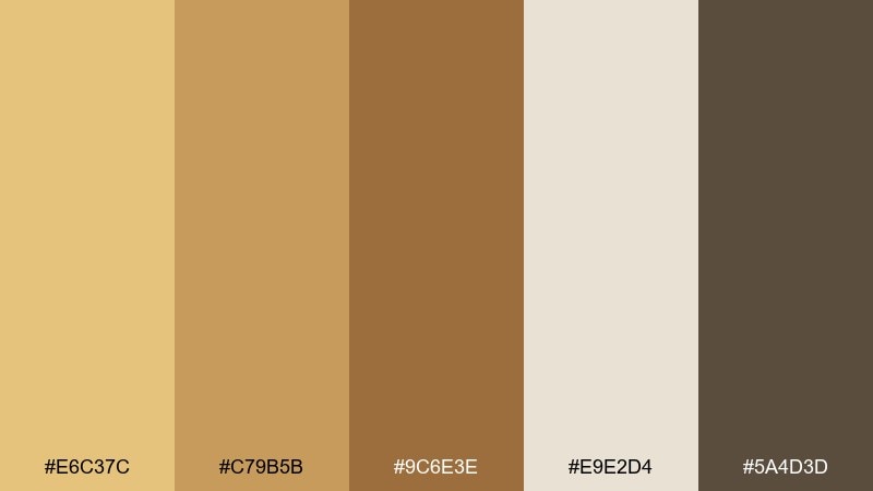 sahara muse gold bronze color palette with hex codes