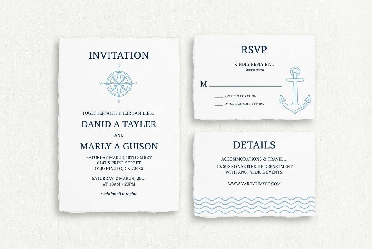 nautical invitation in blue