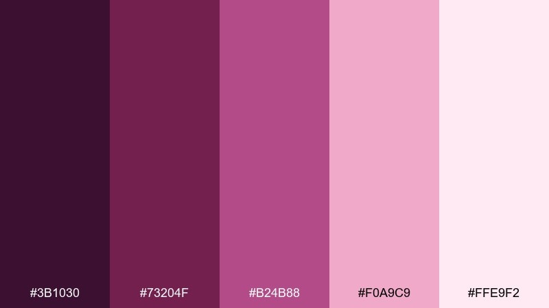 sakura twilight red violet color palette with hex codes