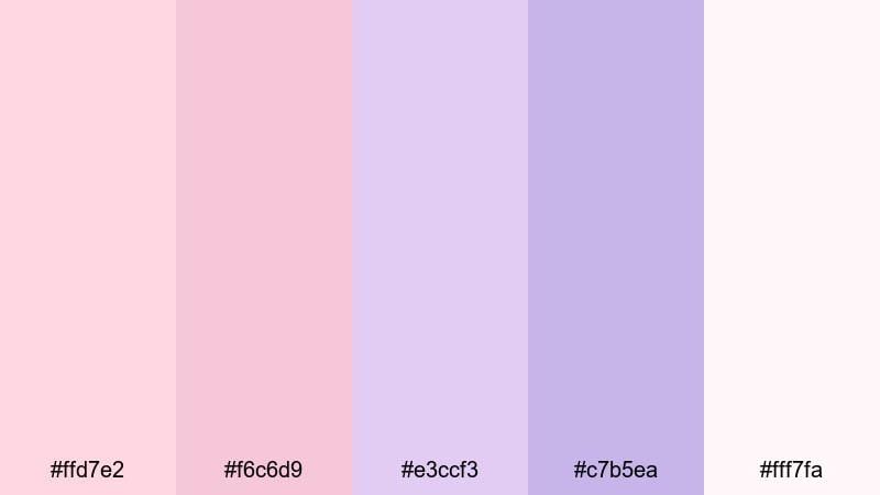 sakura wisteria softness color palette with hex codes