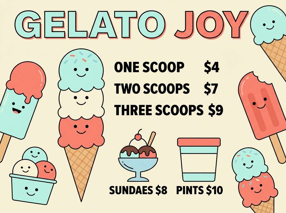 ice cream shop poster