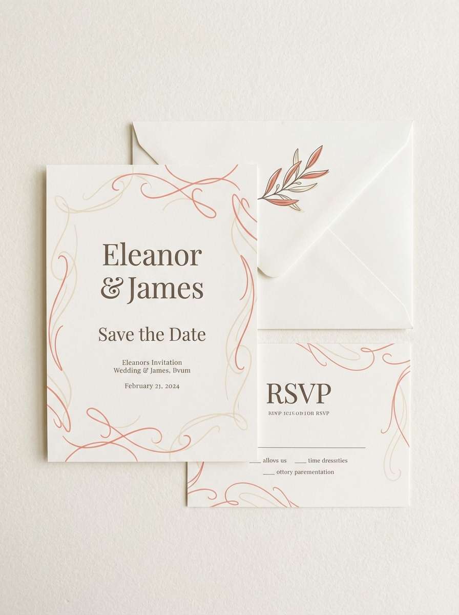 minimal wedding invitation suite