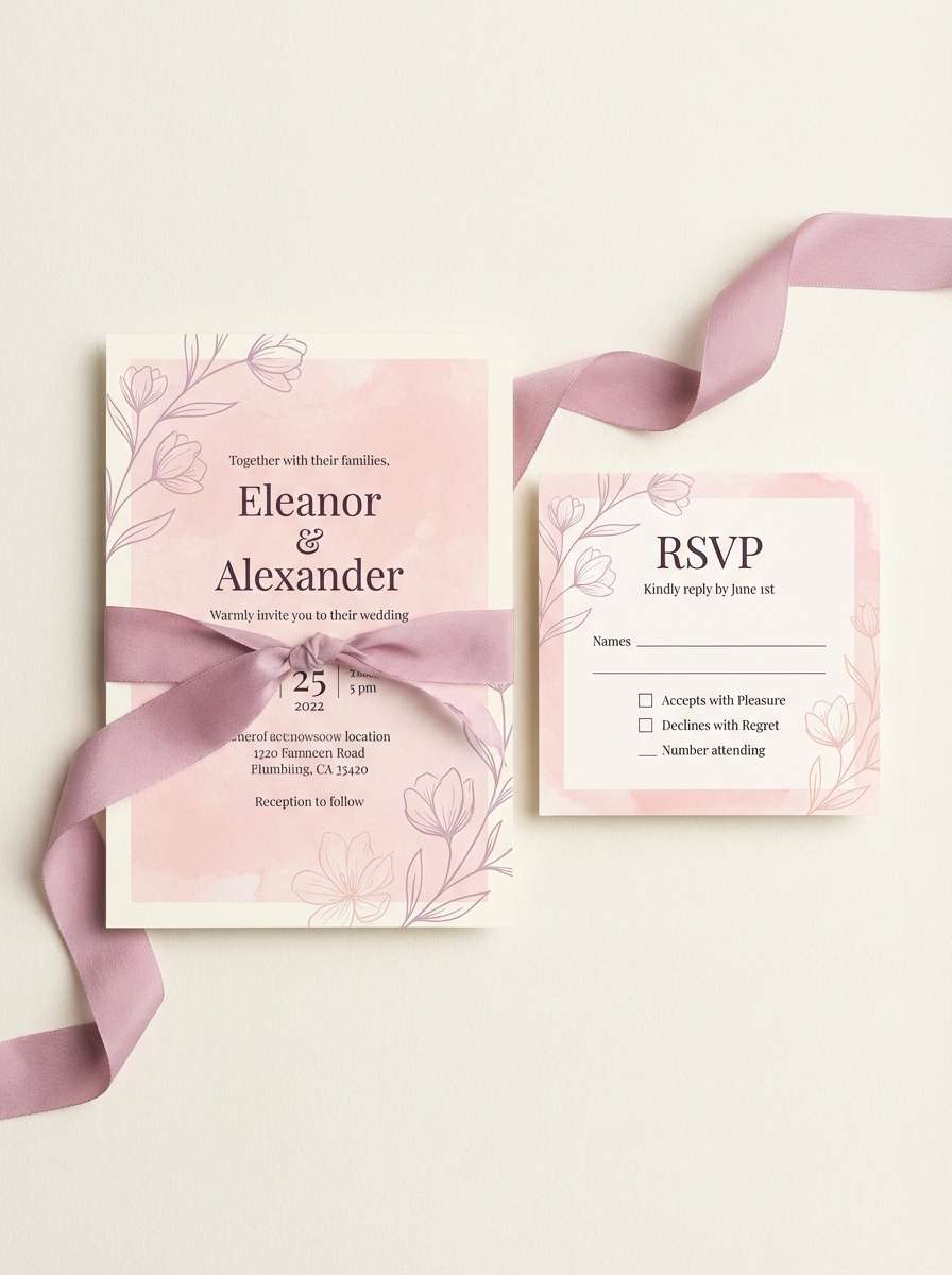 spring invitation stationery