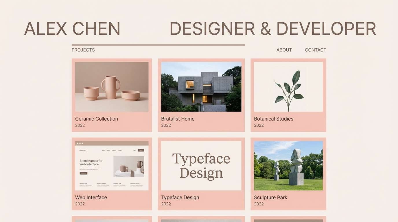 minimal portfolio ui
