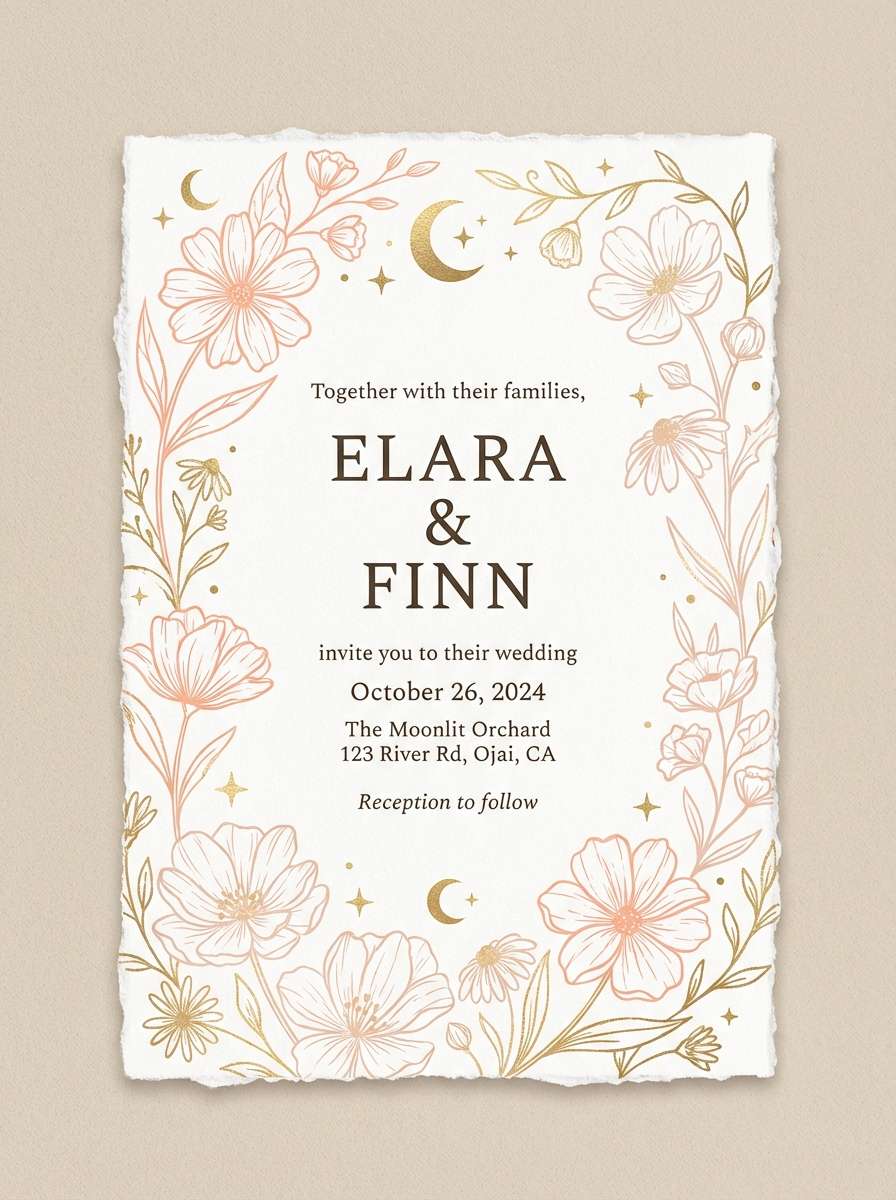 boho wedding invitation