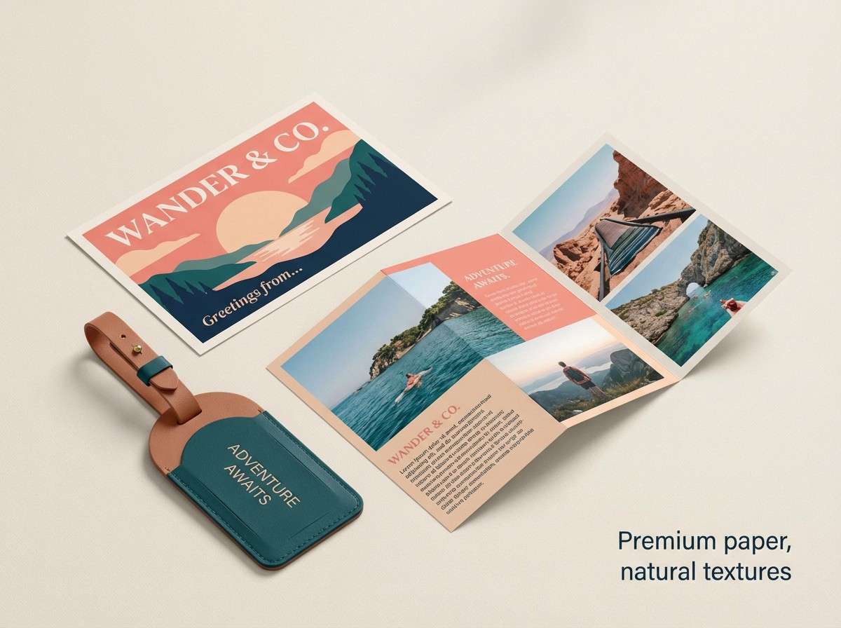 coastal travel promo flatlay