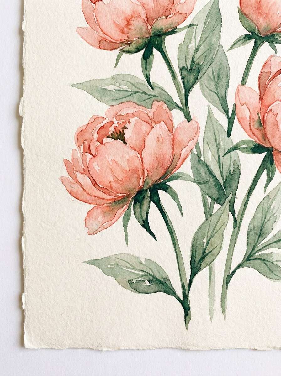 watercolor peony illustration