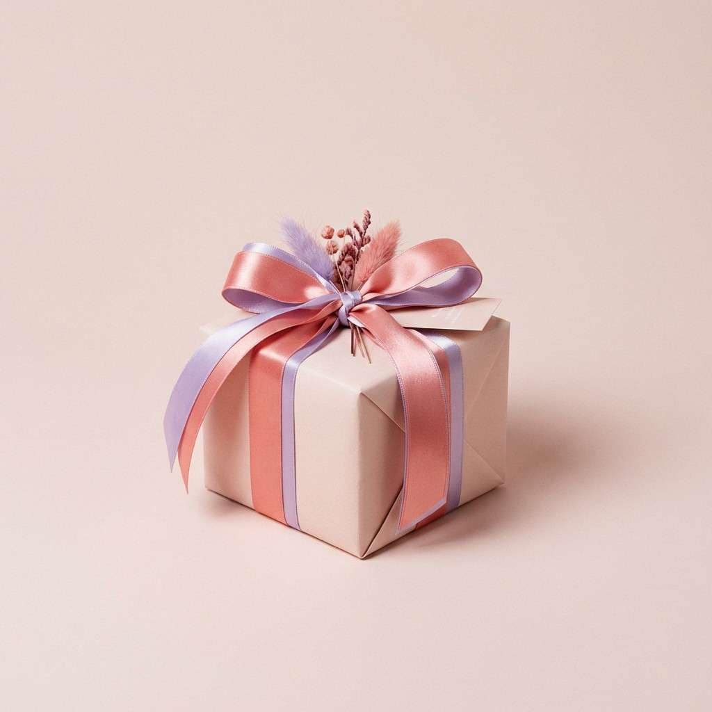gift box with satin ribbon