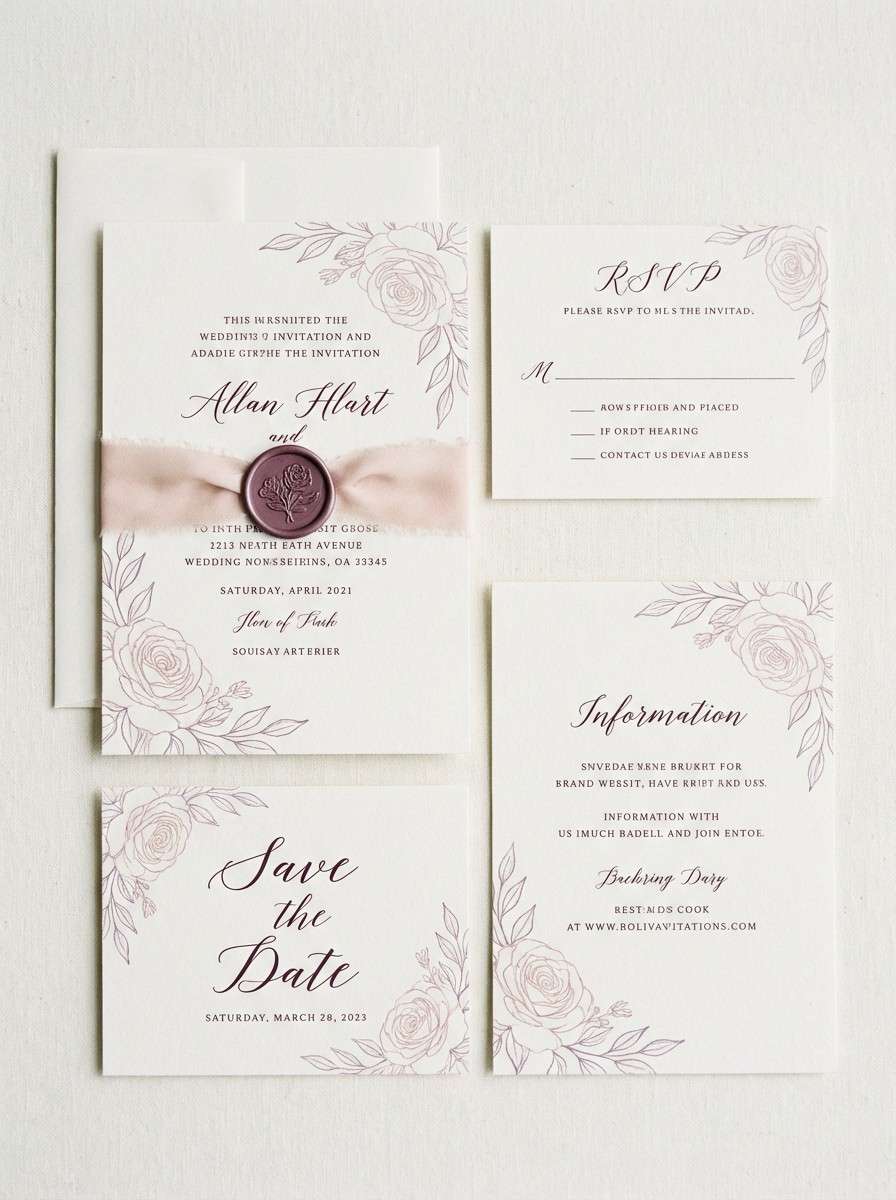 soft wedding invitation suite