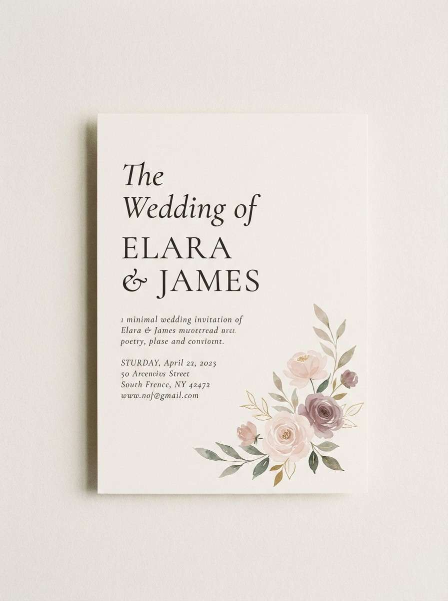 vintage blush wedding invite