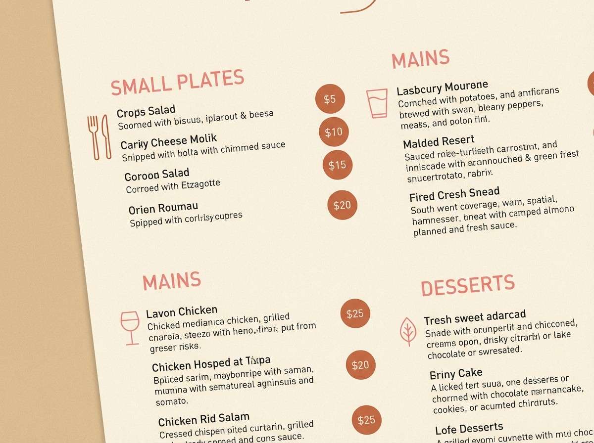 warm cafe menu design