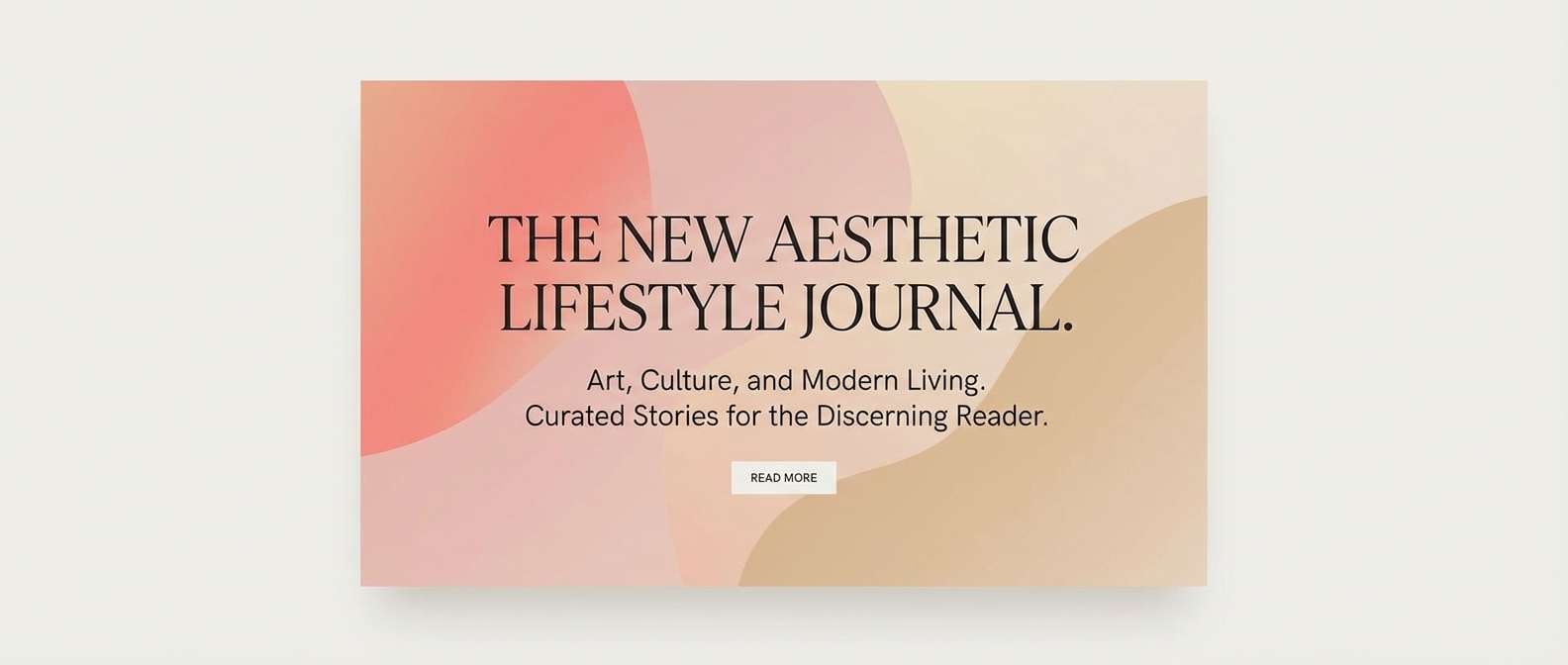 soft editorial hero layout