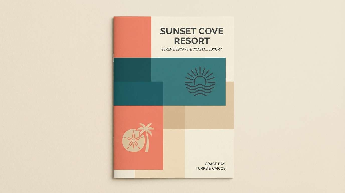 beach resort brochure cover