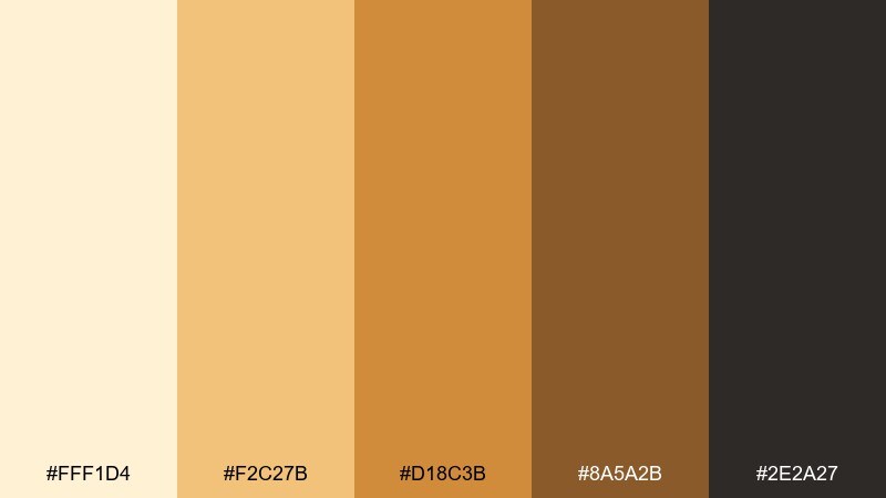 salted caramel ice cream color palette with hex codes