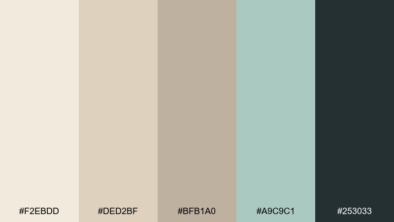saltflat mint white sand color palette with hex codes
