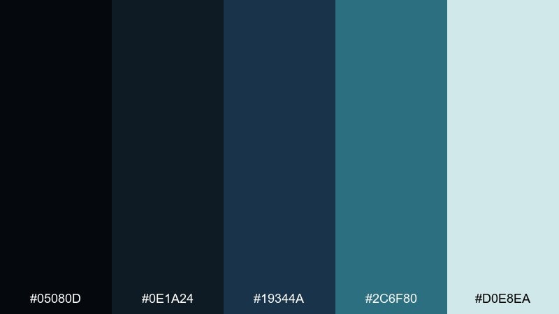 saltwater ink underwater color palette with hex codes