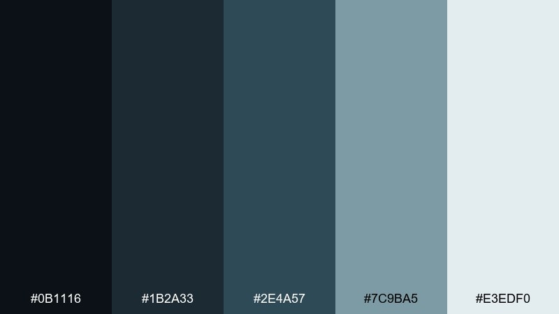 saltwater slate sea monster color palette with hex codes