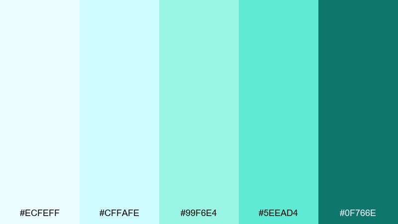 saltwater spa tropical island color palette with hex codes
