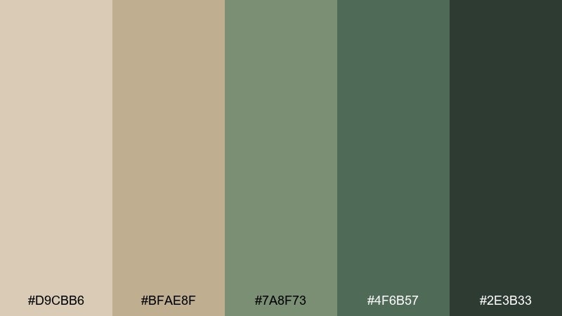 sandalwood sage color palette with hex codes