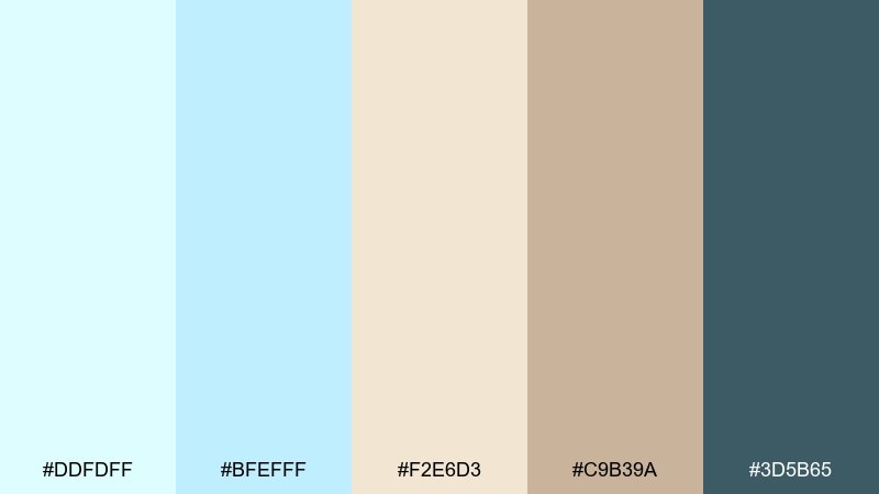 sandbar breeze light cyan color palette with hex codes