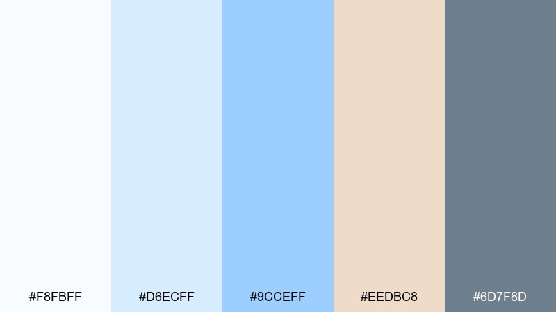 sandbar breeze sky color palette with hex codes
