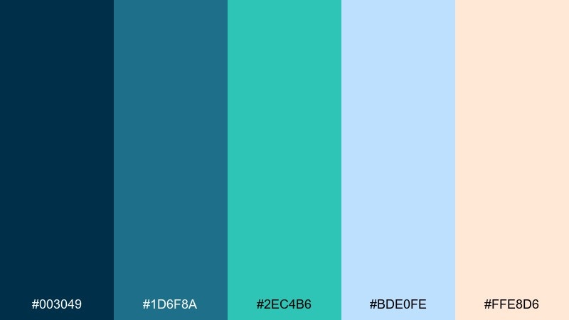 sandbar pop blue mint green color palette with hex codes