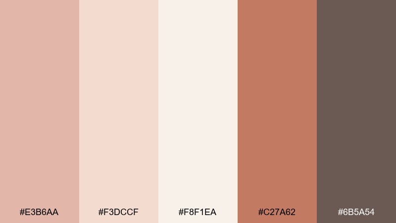 sandstone blush color palette with hex codes
