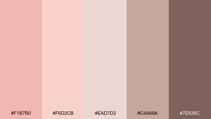 sandstone blush calm blush color palette with hex codes