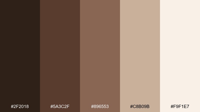 sandstone brew coffee color palette with hex codes