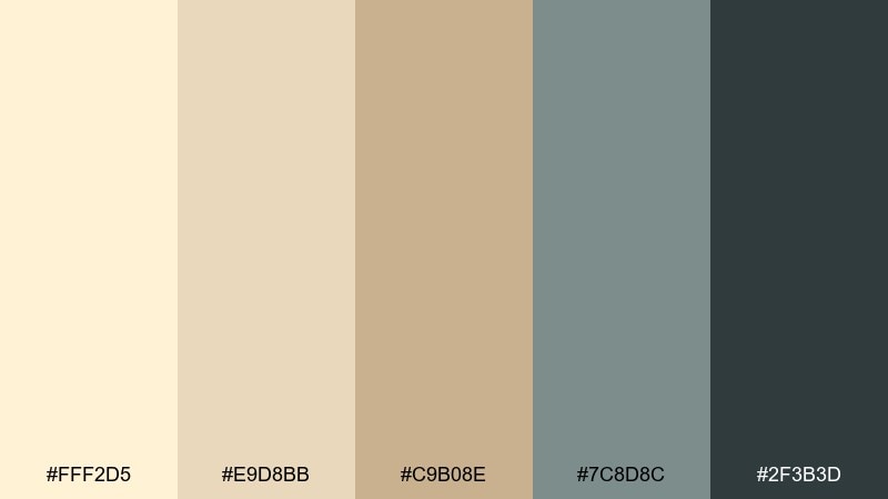 sandstone coastal cream color palette with hex codes