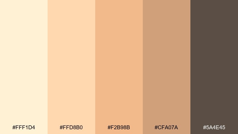 sandstone peach color palette with hex codes