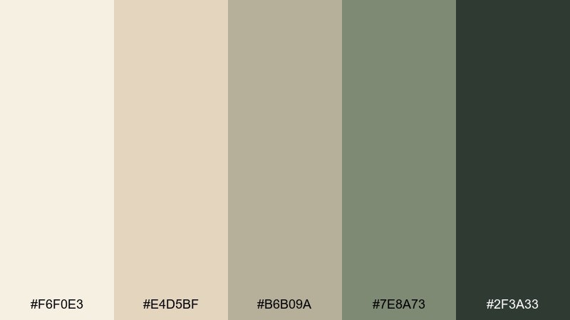sandstone sage cream ivory color palette with hex codes