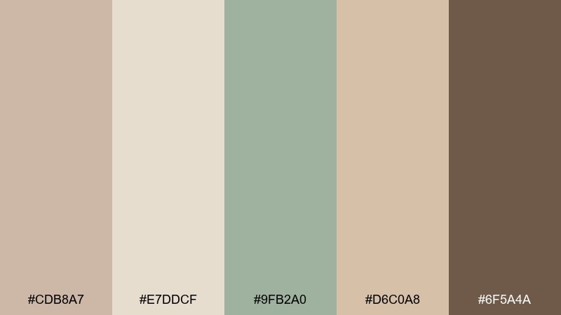 sandstone sage pastel brown color palette with hex codes