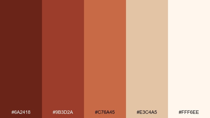 sandstone sienna mahogany color palette with hex codes