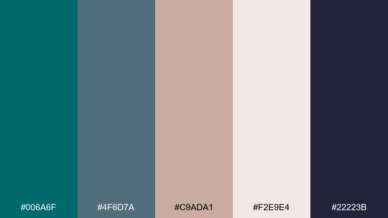 sandstone spa dark cyan color palette with hex codes